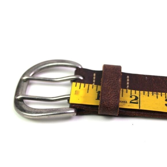 STUDS BROWN GENUINE LEATHER 1 1/2"Wd CASUAL DRESS WOMEN'S BELT Sz M (G3 - Picture 9 of 12